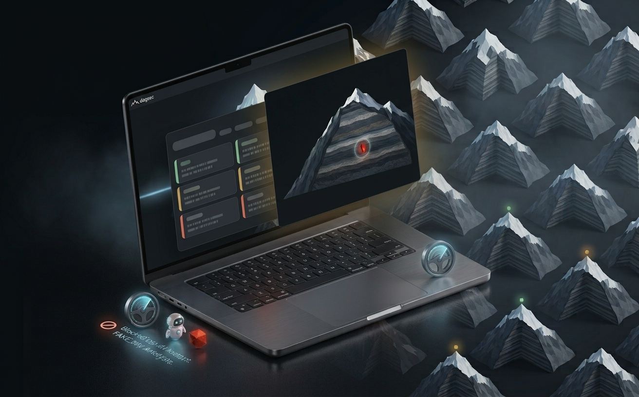The dagsec desktop app scanning a project